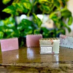 “Garden Rose” - Handcrafted Pink and Cream Soap Bar